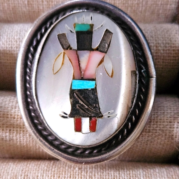 Vintage Navajo Sterling Apache Dancer Ring - Picture 2 of 7